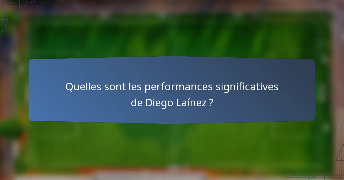 Quelles sont les performances significatives de Diego Laínez ?